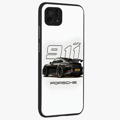 Turbo Legacy Icon Glass Case upright view showcasing bold racing inspired artwork with classic car theme.