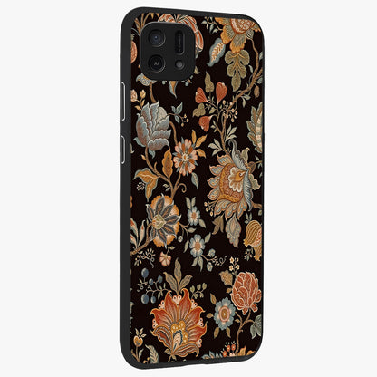 Vintage Floral Dream Glass Case upright view showcasing delicate floral artwork with timeless vintage theme.