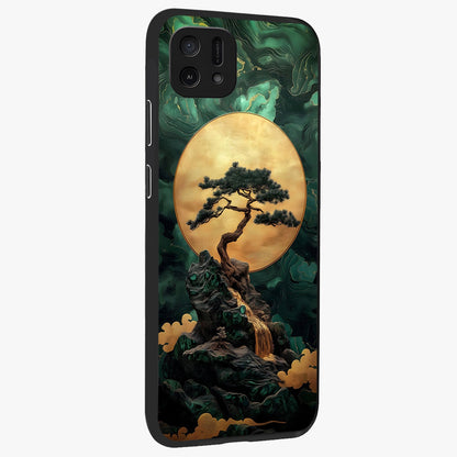 Zen Moon Rise Glass Case upright view showcasing serene moon artwork with tranquil night theme.