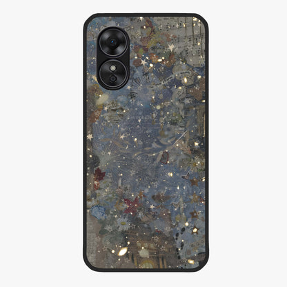 Aesthetic Astrolophia Glass Case showing flat back view with dreamy aesthetic design and glossy glass finish.