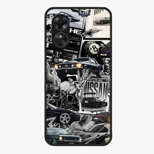 Aesthetic Dark Love Glass Case showing flat back view with dark romantic artwork and glossy glass finish.
