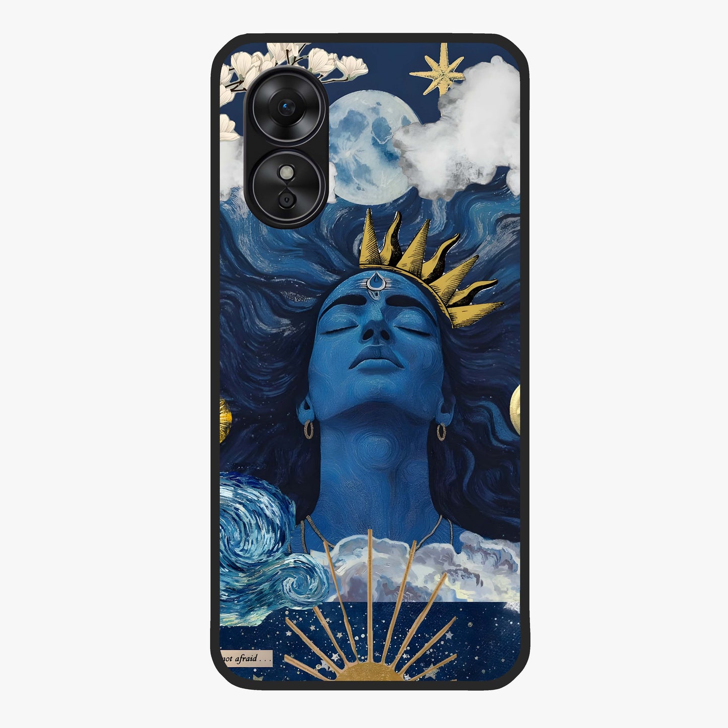 Aesthetic Lord Shiva Glass Case showing flat back view with divine Shiva artwork and glossy glass finish.