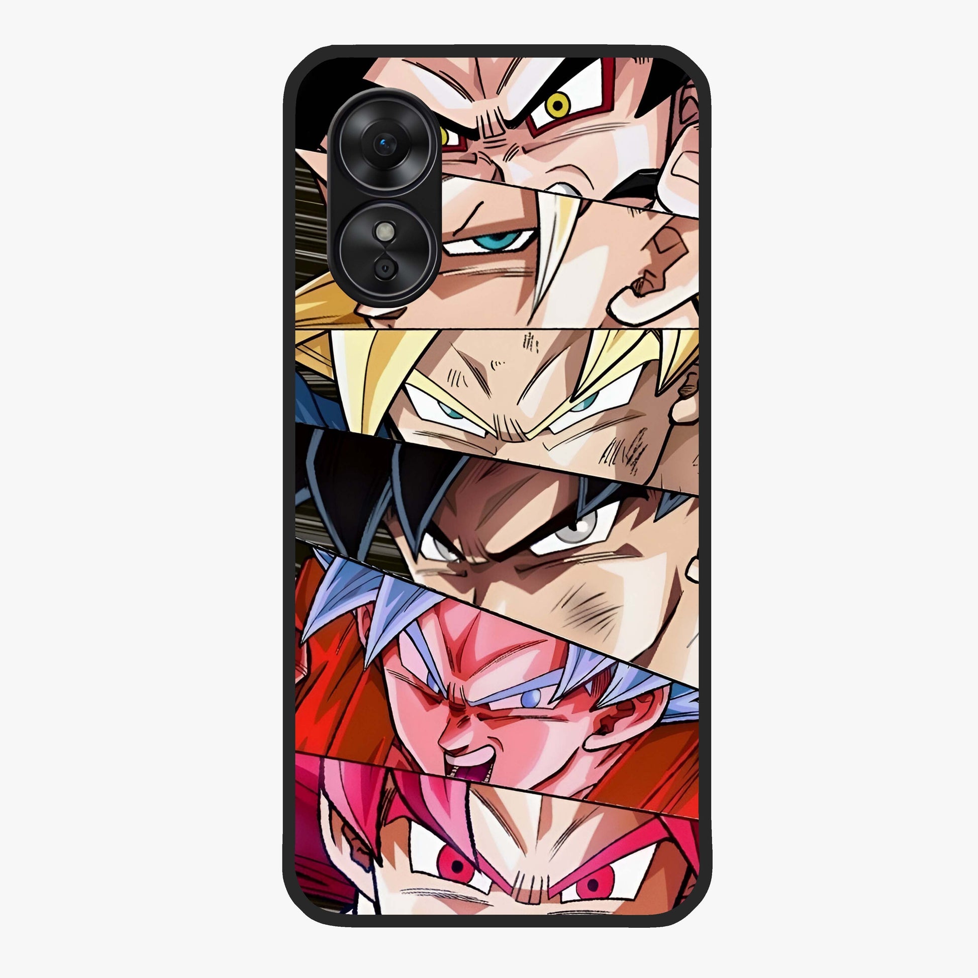 Anime Character Glass Case showing flat back view with vibrant anime artwork and glossy glass finish.