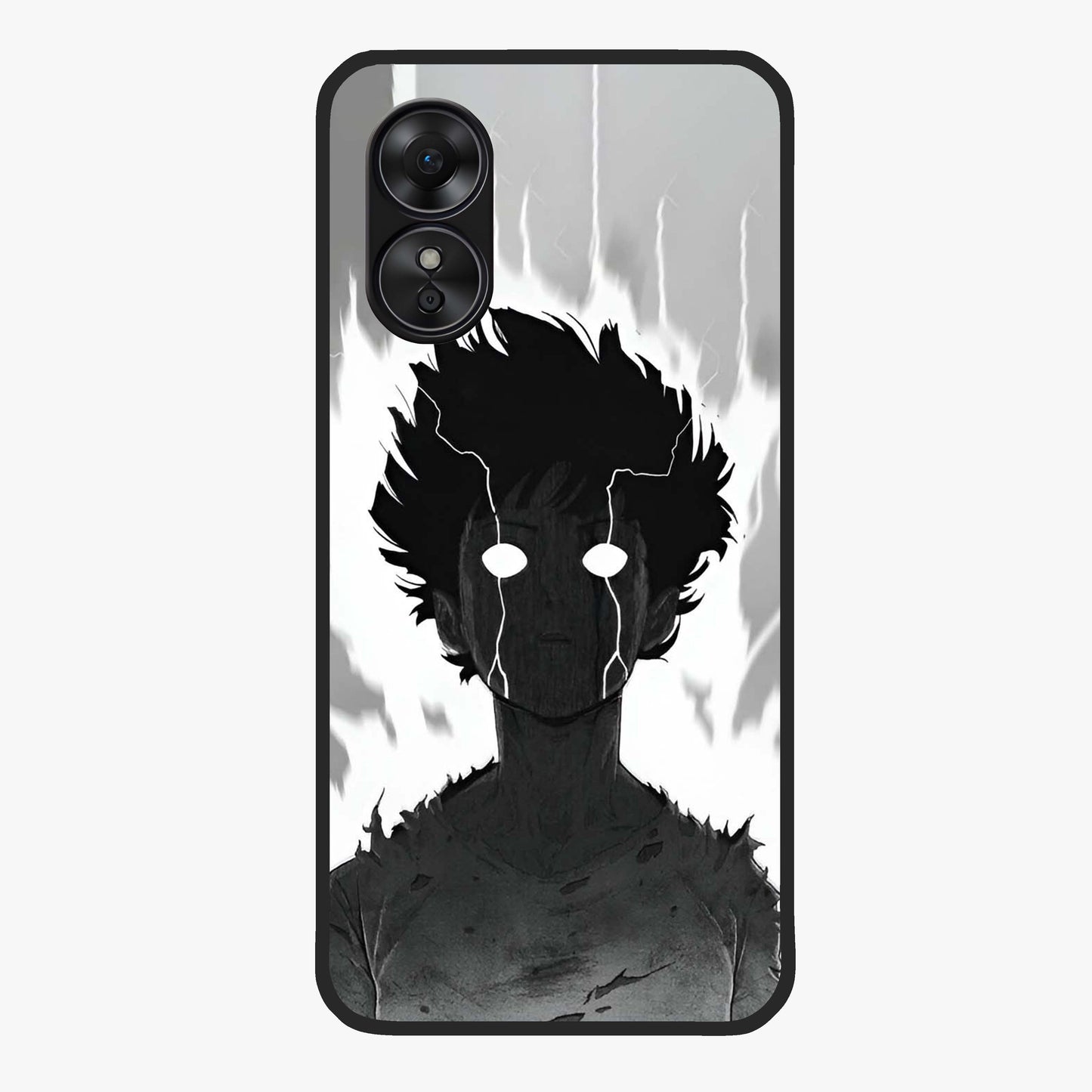 Awakened Inner Rage Glass Case showing flat back view with intense artistic artwork and glossy glass finish.