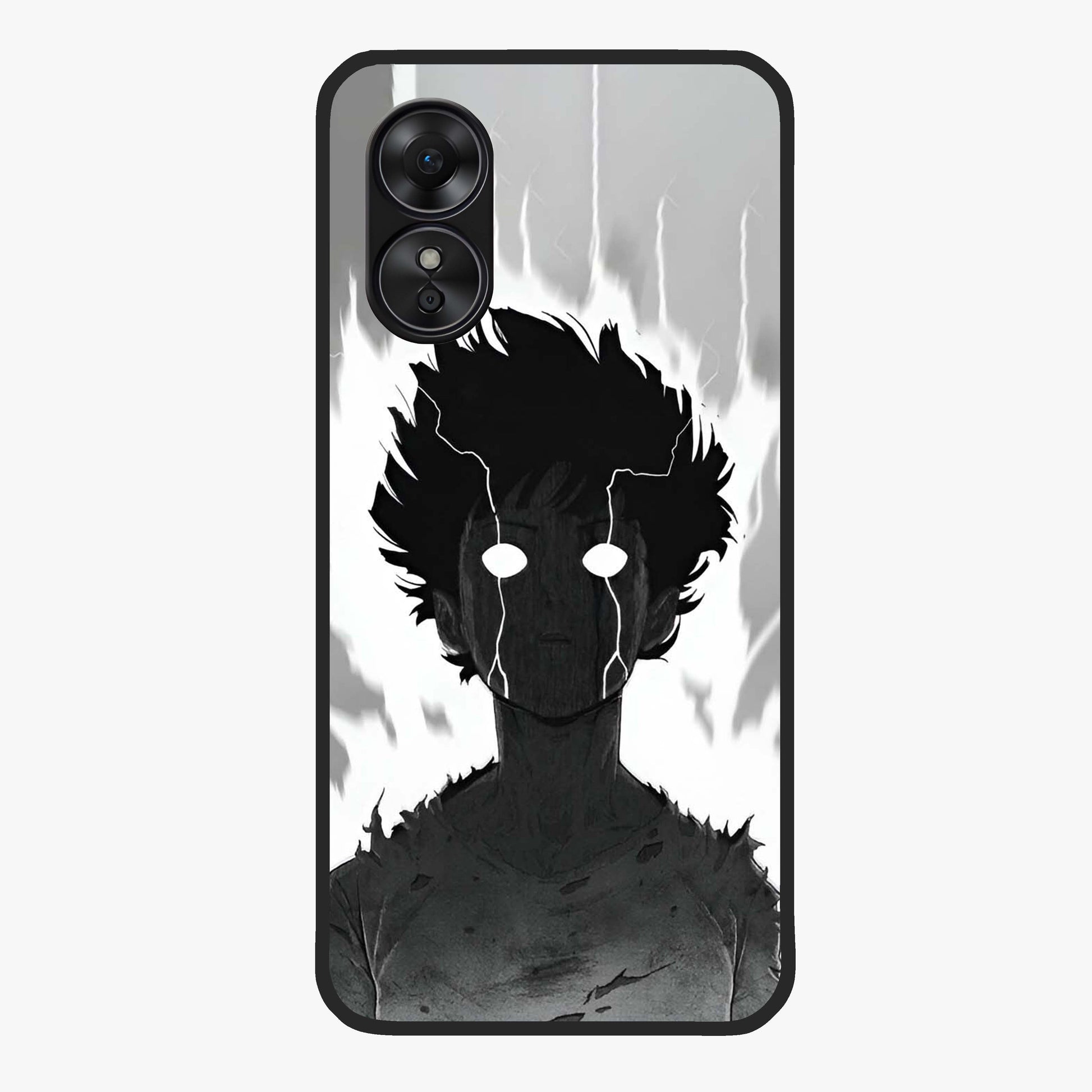 Awakened Inner Rage Glass Case showing flat back view with intense artistic artwork and glossy glass finish.