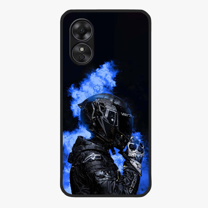 Cyber Sentinel Protocol Glass Case showing flat back view with futuristic cyber themed artwork and glossy glass finish.