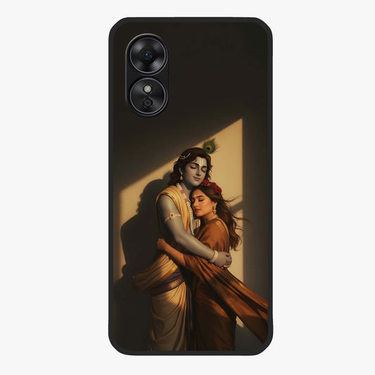 Divine Eternal Love Glass Case showing flat back view with spiritual love themed artwork and glossy glass finish.