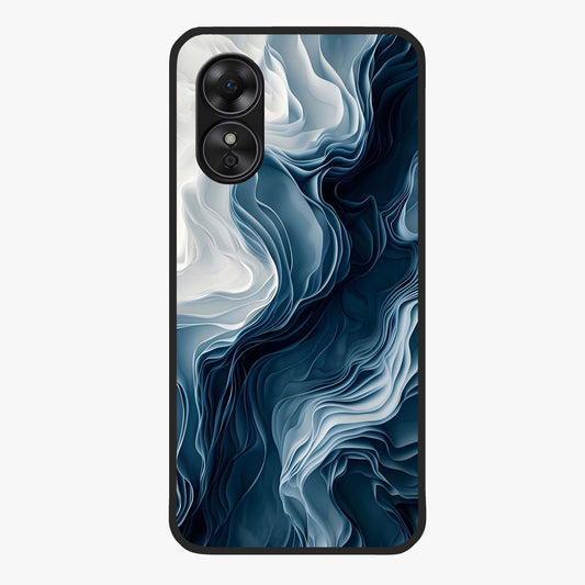 Ethereal Paper Marble Glass Case showing flat back view with soft marble paper texture artwork and glossy glass finish.