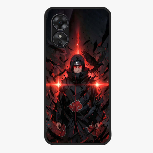 Focused Blade Discipline Glass Case showing flat back view with warrior sword themed artwork and glossy glass finish.