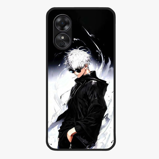 Limitless Shadow King Glass Case showing flat back view with powerful shadow warrior artwork and glossy glass finish.