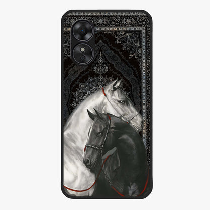 Majestic Ride Legacy Glass Case showing flat back view with powerful automotive inspired artwork and glossy glass finish.