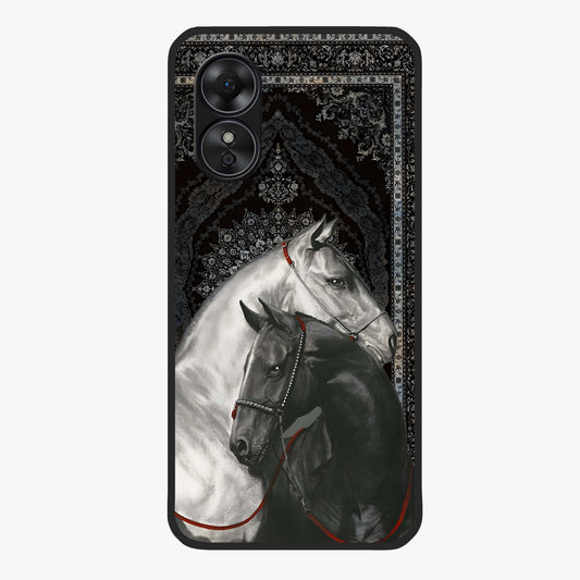 Majestic Ride Legacy Glass Case showing flat back view with powerful automotive inspired artwork and glossy glass finish.