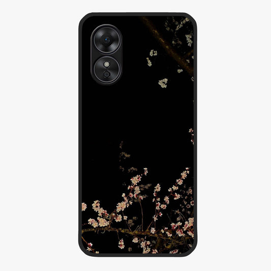 Petal Moon Light With Custom Name Glass Case showing flat back view with floral moonlight artwork and personalized name design.
