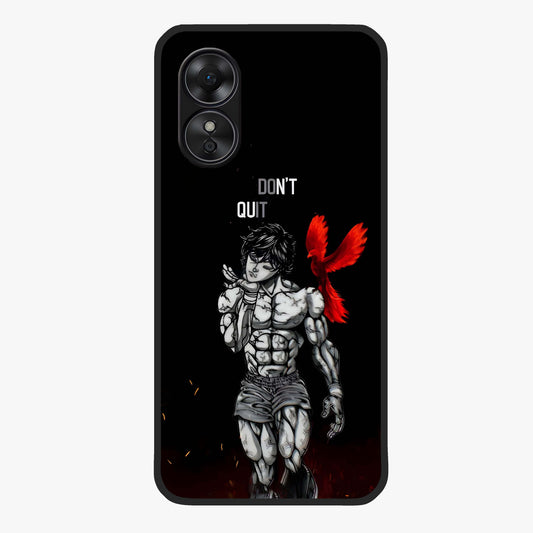 Rise Beyond Limits Glass Case showing flat back view with motivational typography artwork and glossy glass finish.