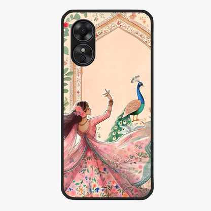 Royal Grace Muse Glass Case showing flat back view with elegant artistic artwork and glossy glass finish.