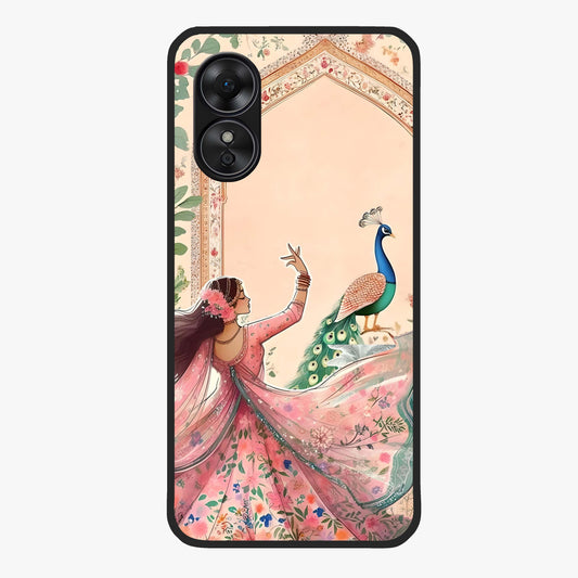 Royal Grace Muse Glass Case showing flat back view with elegant artistic artwork and glossy glass finish.