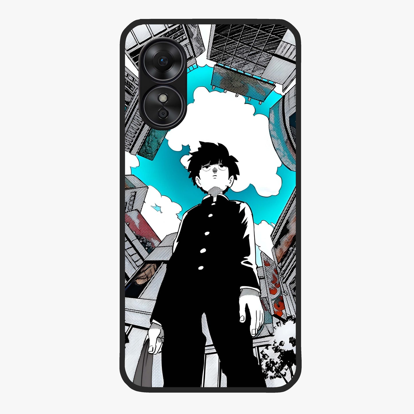 Silent Psychic Awakening Glass Case showing flat back view with mystical psychic themed artwork and glossy glass finish.
