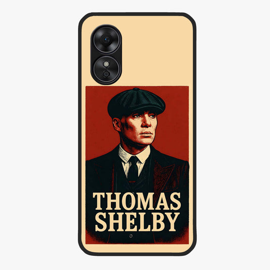 Vintage Mafia Authority Glass Case showing flat back view with bold vintage mafia inspired artwork and glossy glass finish.