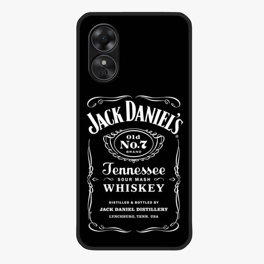 Vintage Whiskey Heritage Glass Case showing flat back view with classic whiskey inspired artwork and glossy glass finish.