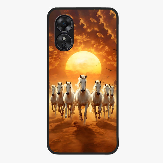 Wild Sunset Majesty Glass Case showing flat back view with majestic sunset landscape artwork and glossy glass finish.