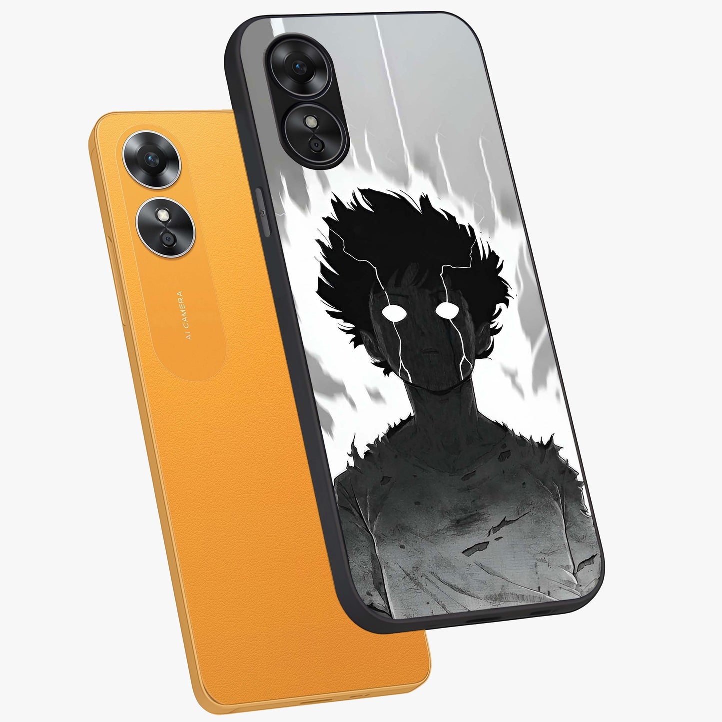 Awakened Inner Rage Glass Case displayed in angled mockup highlighting powerful graphic design and bold artistic theme.