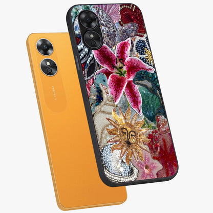 Beaded Garden Fantasy Glass Case displayed in angled mockup highlighting fantasy inspired floral bead pattern.