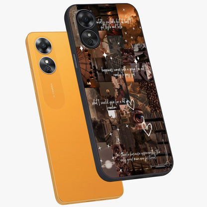 Bittersweet Aesthetic Chaos Glass Case displayed in angled mockup highlighting expressive abstract artwork and edgy aesthetic theme.