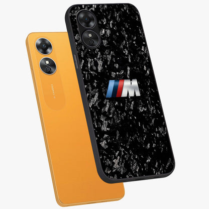 Carbon Speed Mark Glass Case displayed in angled mockup highlighting racing inspired carbon design and sleek aesthetic style.