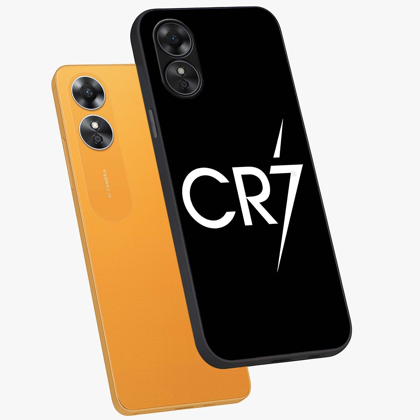 Cr7 Elite Strike Glass Case displayed in angled mockup highlighting powerful sports graphic with bold athletic theme.