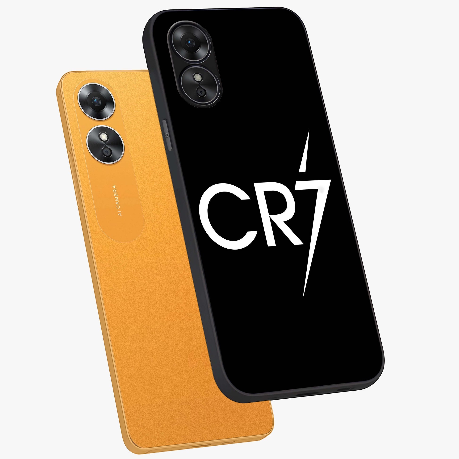 Cr7 Elite Strike Glass Case displayed in angled mockup highlighting powerful sports graphic with bold athletic theme.
