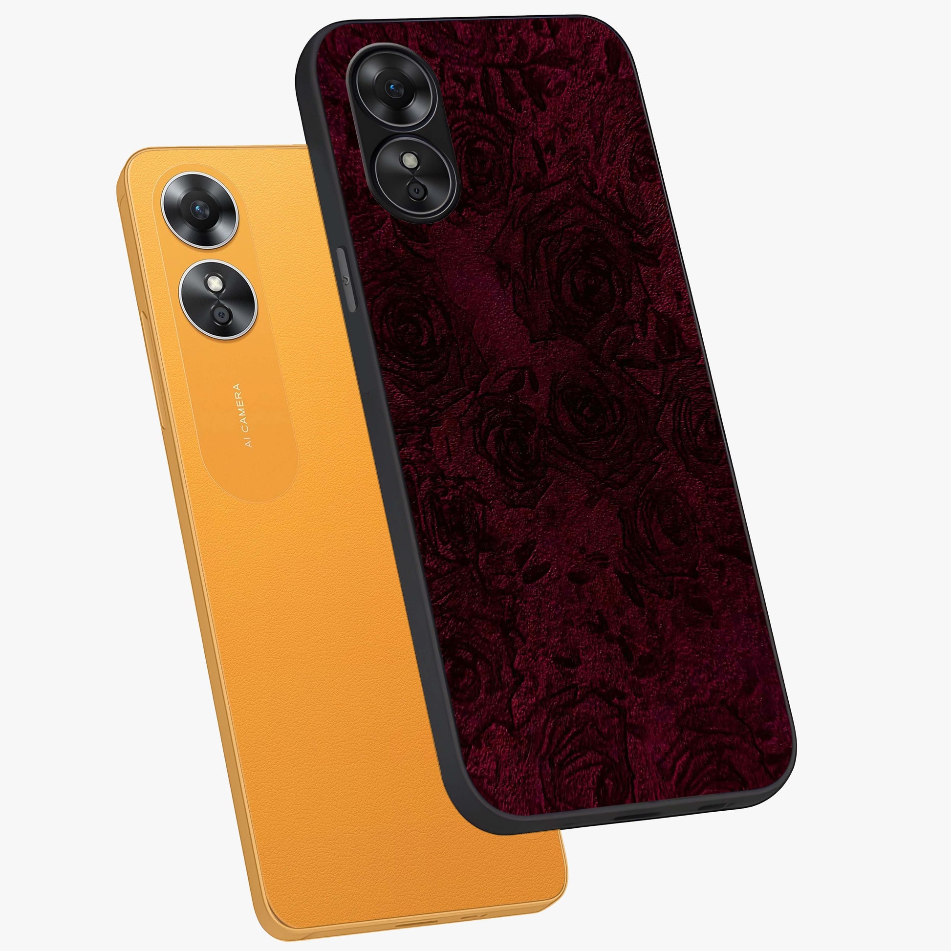 Crimson Fade Flow Glass Case displayed in angled mockup highlighting smooth gradient design with modern aesthetic style.