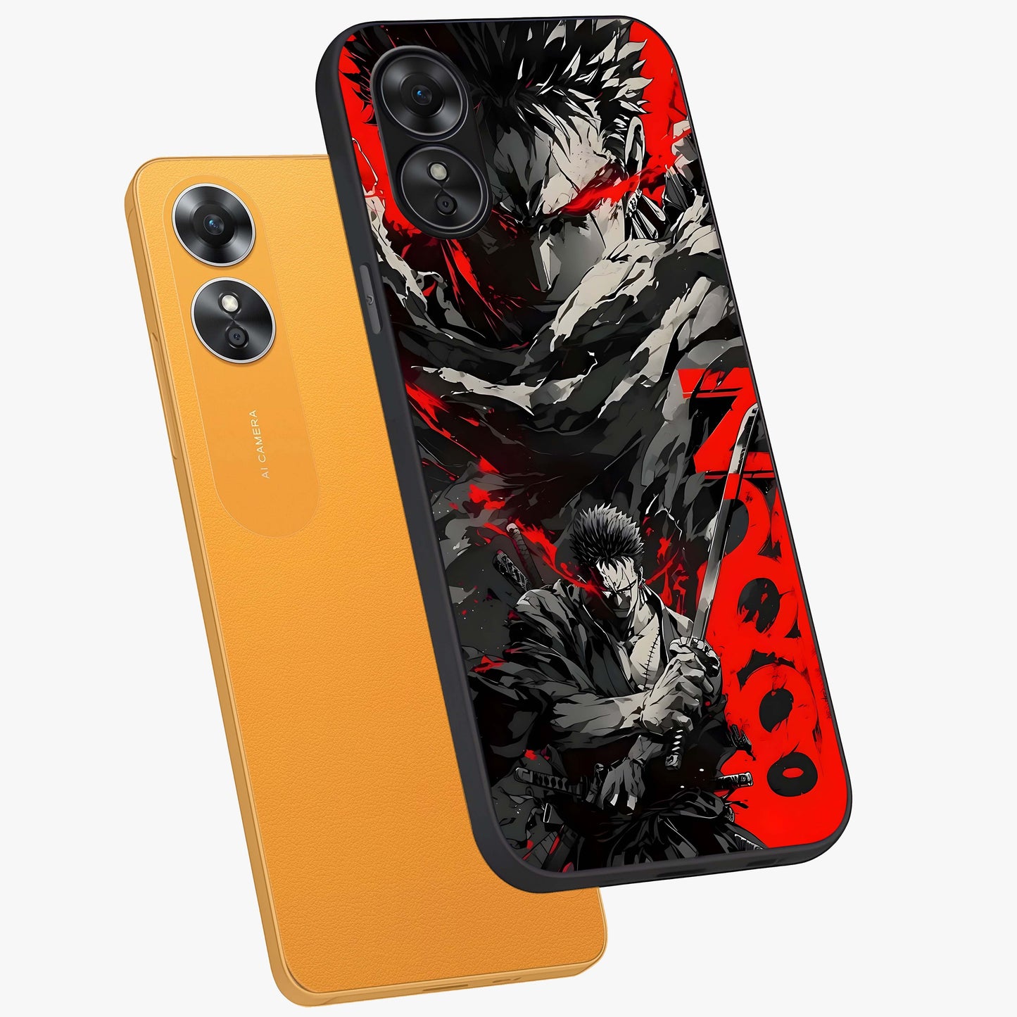 Demon Sword Resolve Glass Case displayed in angled mockup highlighting powerful demon sword illustration with dark fantasy aesthetic.