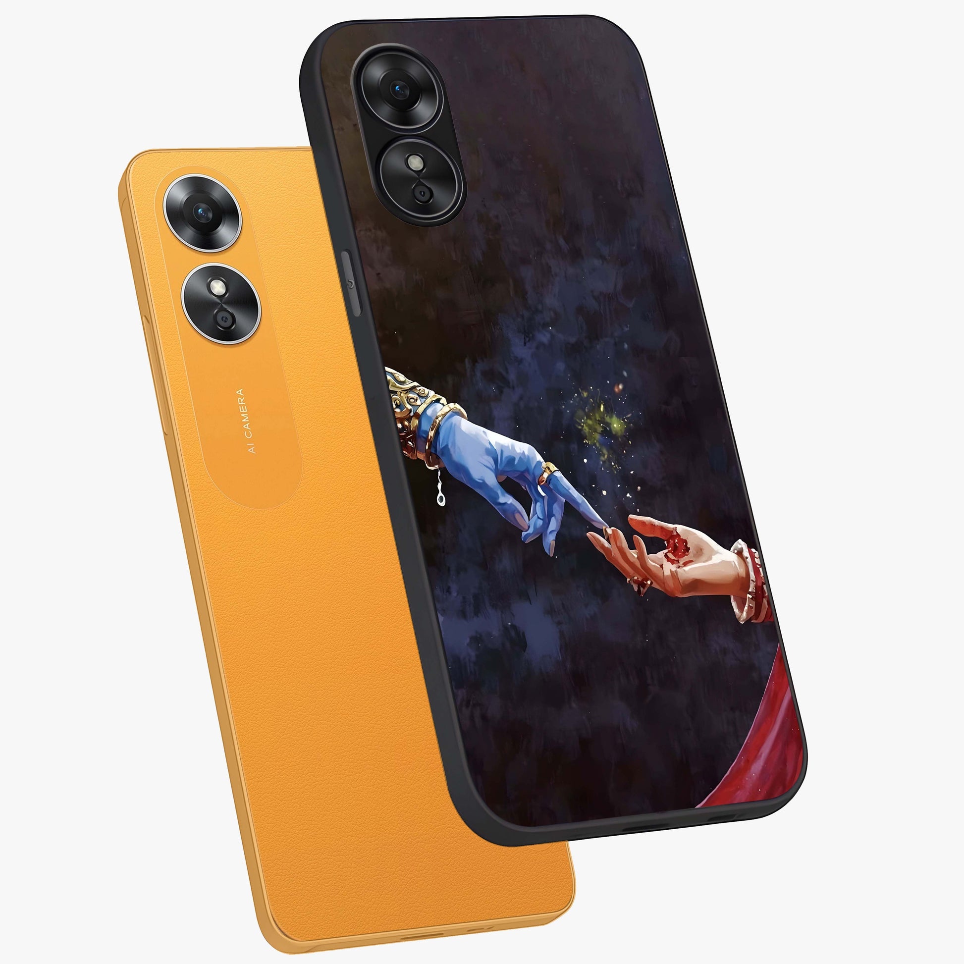 Divine Touch Eternal Glass Case displayed in angled mockup highlighting elegant divine inspired design with calm aesthetic style.