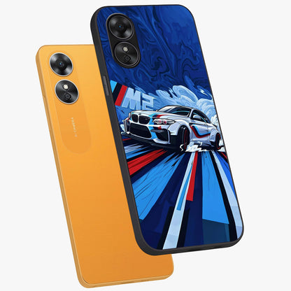 Drift Power Rush Glass Case displayed in angled mockup highlighting powerful drift car design with sporty aesthetic style.