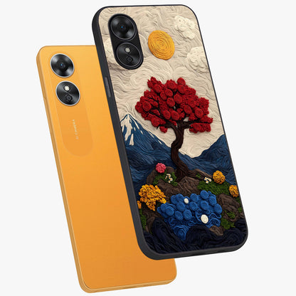 Eternal Nature Tapestry Glass Case displayed in angled mockup highlighting detailed botanical pattern with artistic aesthetic.