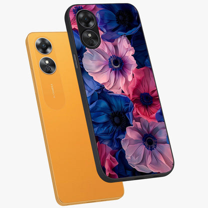 Flower Paper Art Pattern Glass Case displayed in angled mockup highlighting layered paper flower design with artistic aesthetic.