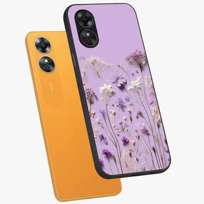 Lavender Blossom Dream Glass Case displayed in angled mockup highlighting dreamy lavender flower design with calming aesthetic style.