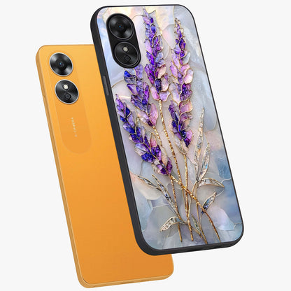 Lavender Dream Glow Glass Case displayed in angled mockup highlighting dreamy purple glow design with soft artistic style.
