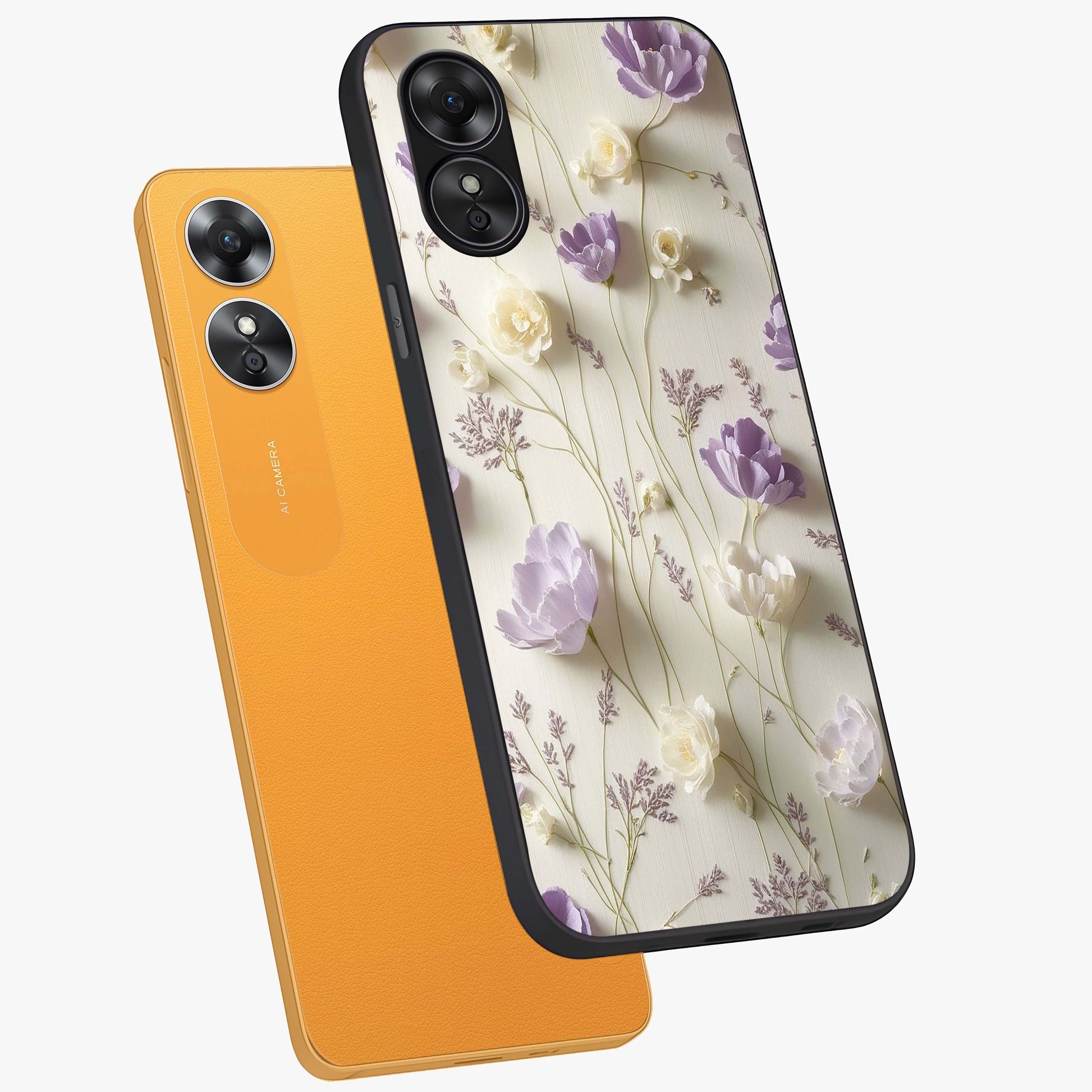 Lilac Breeze Harmony Glass Case displayed in angled mockup highlighting calm lilac breeze design with soothing aesthetic style.