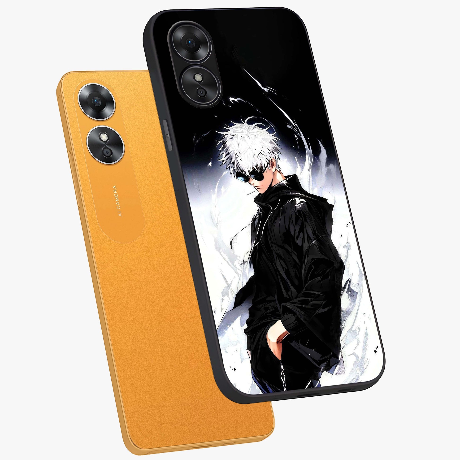 Limitless Shadow King Glass Case displayed in angled mockup highlighting dramatic dark hero design with intense aesthetic.