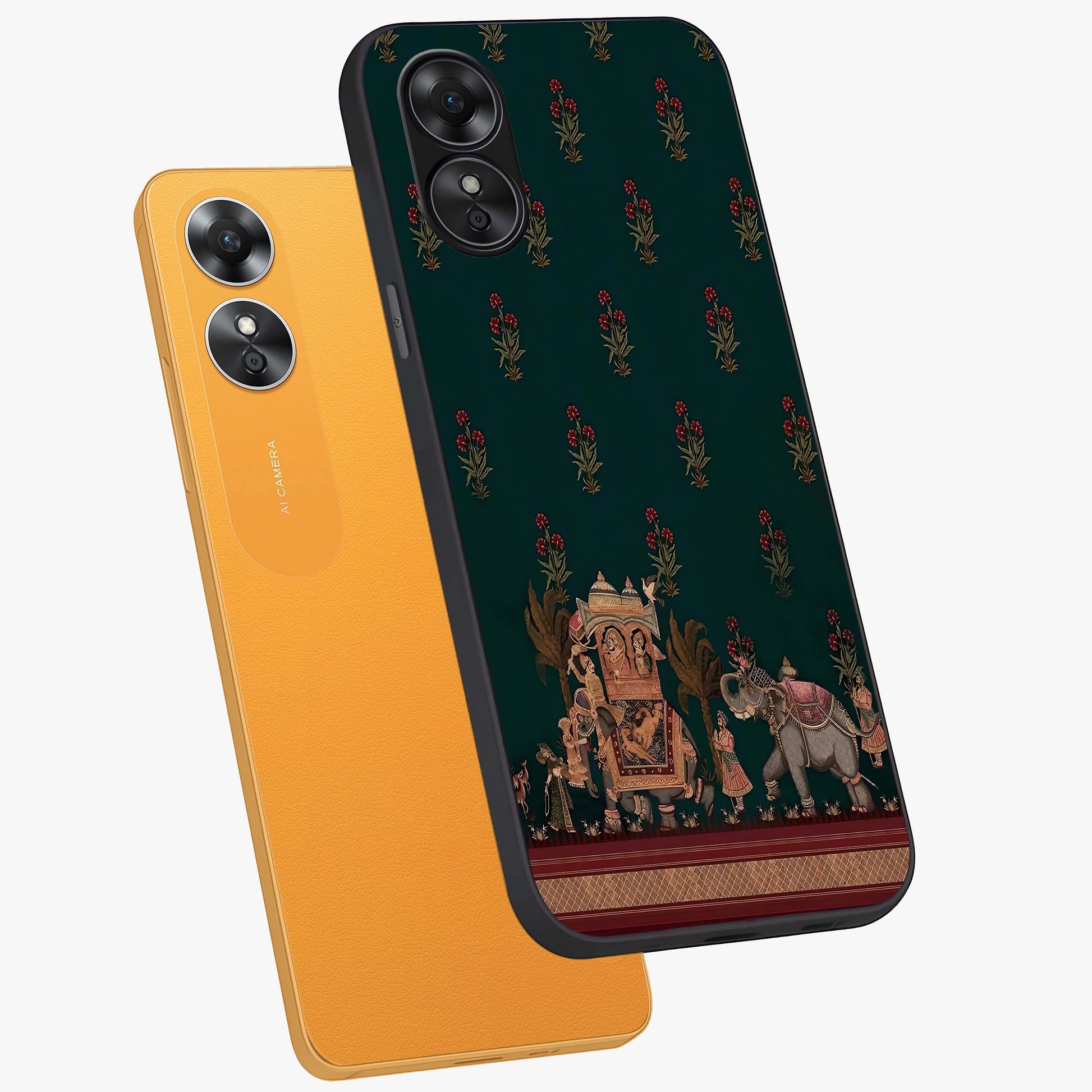 Macmerise Glass Case displayed in angled mockup highlighting trendy graphic design with sleek aesthetic style.