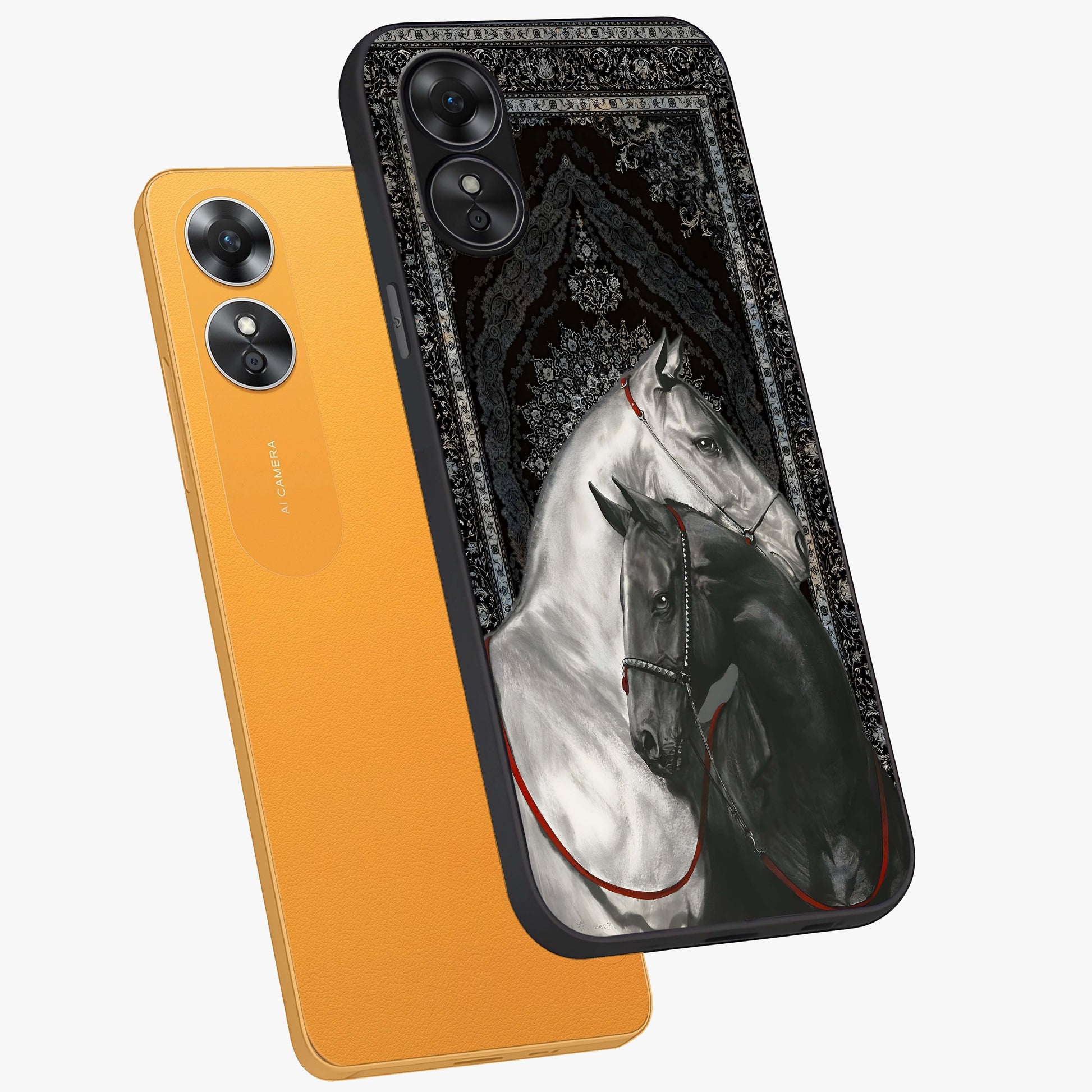 Majestic Ride Legacy Glass Case displayed in angled mockup highlighting sleek vehicle design with bold racing aesthetic.