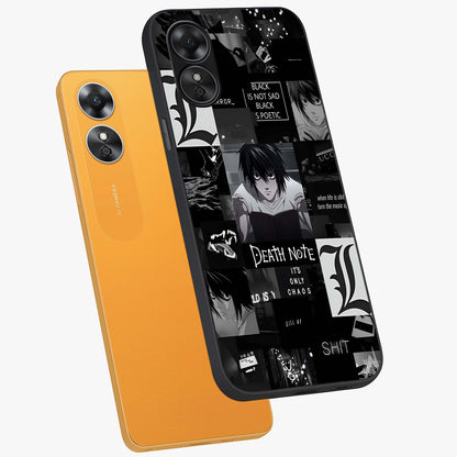 Midnight Chaos Mind Glass Case displayed in angled mockup highlighting chaotic artistic design with dramatic midnight aesthetic.