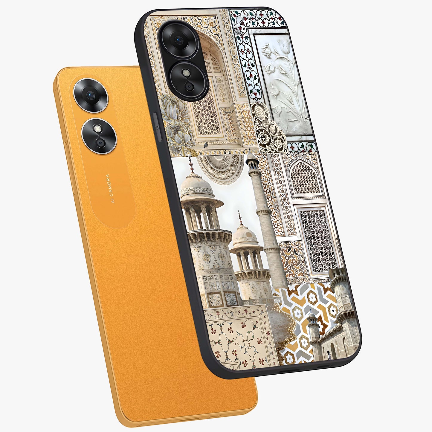 Mughal Marble Legacy Glass Case displayed in angled mockup highlighting elegant heritage marble artwork with royal aesthetic.