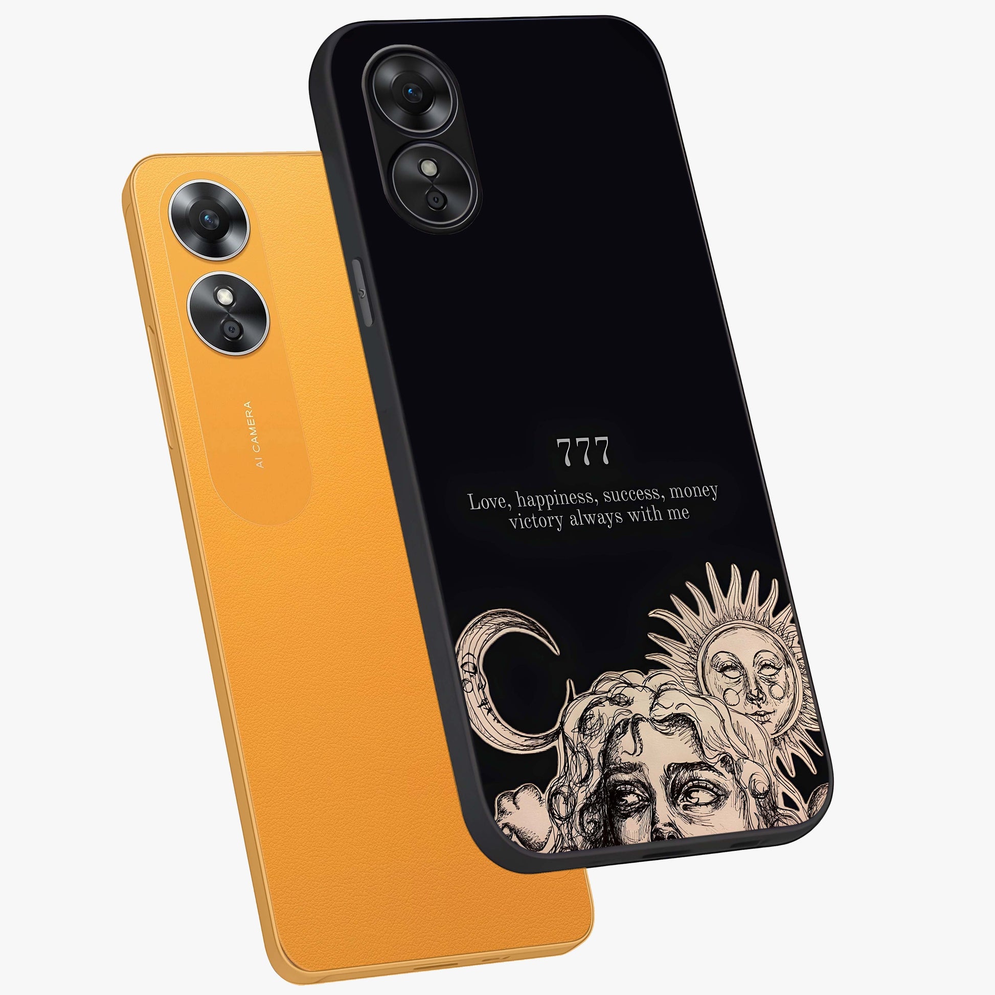 Mystic Victory Aura Glass Case displayed in angled mockup highlighting energetic aura design with bold mystical aesthetic.