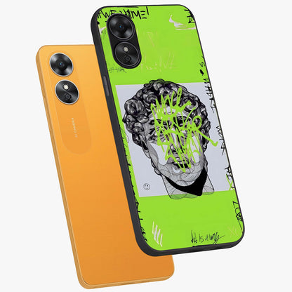 Neo Graffiti Rebellion Glass Case displayed in angled mockup highlighting urban street art design with rebellious aesthetic.