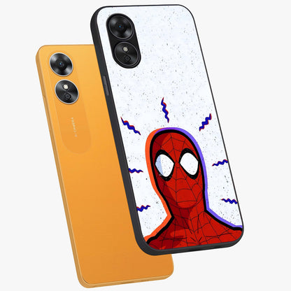 Omg Spiderman Glass Case displayed in angled mockup highlighting dynamic hero illustration with action comic aesthetic.