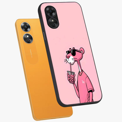 Pink Panther Glass Case displayed in angled mockup highlighting playful cartoon character design with vibrant pink aesthetic.