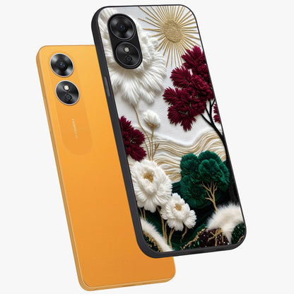 Radiant Bloom Elegance Glass Case displayed in angled mockup highlighting graceful floral design with radiant aesthetic style.