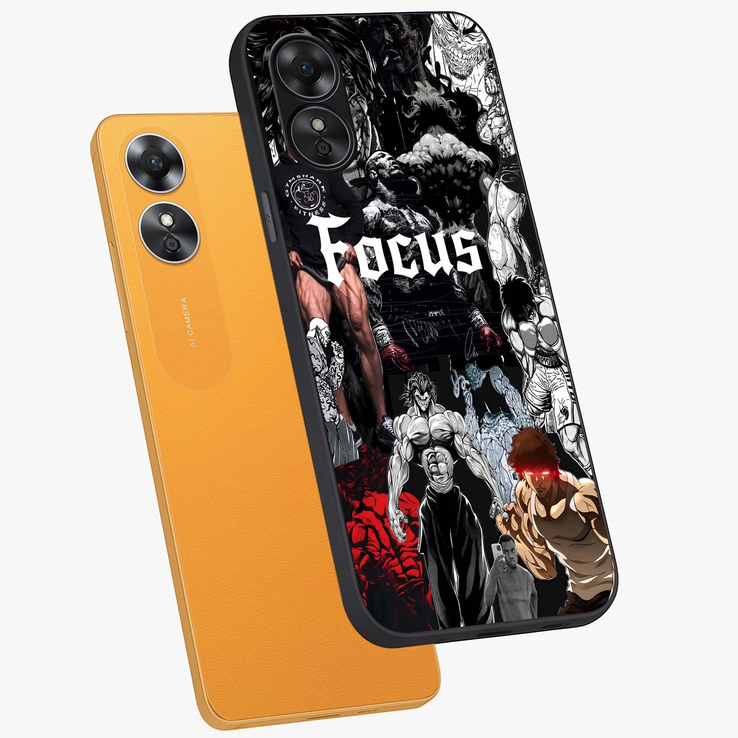 Relentless Power Focus Glass Case displayed in angled mockup highlighting bold statement design with modern aesthetic style.